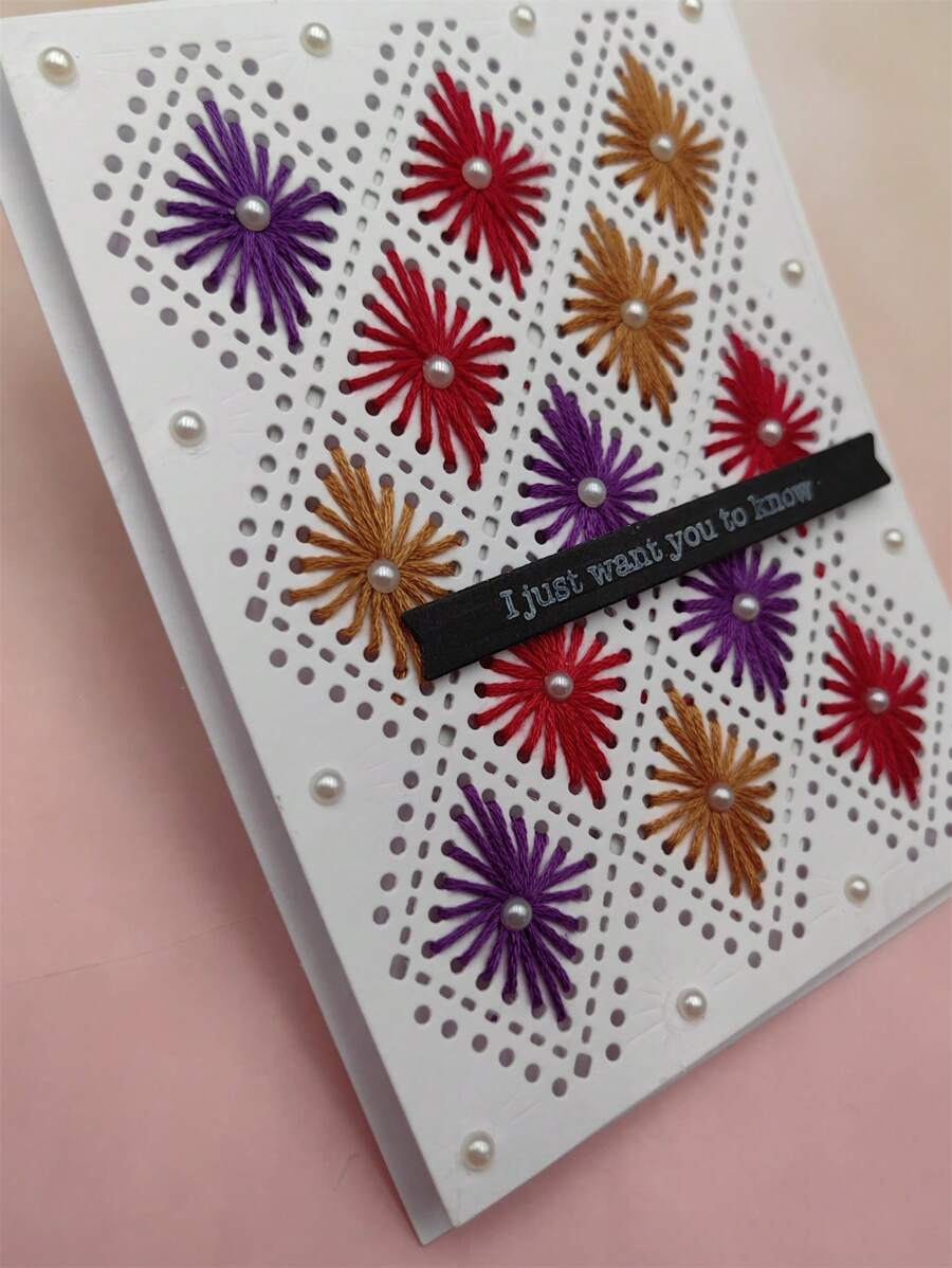 1 Pieza Placa De Fondo De Hilo De Coser Para Troquelado De Manualidades De Scrapbooking - Plateado - Ver 1