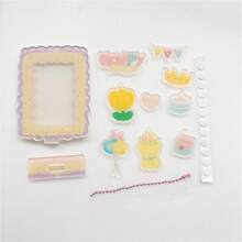 1入組創意DIY邊框,亞克力貼紙,3英寸卡展示支架