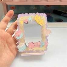 1入組創意DIY邊框,亞克力貼紙,3英寸卡展示支架