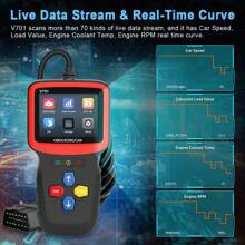 OBD2 Car Code Reader EOBD Code Scanner Voltage Tester Engine Fault Code Scanner Cranking and Charging Tester Diagnostic Tool V701 For OBDII Protocol Gasoline Cars since 1996 - Red - View 9