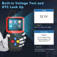 OBD2 Car Code Reader EOBD Code Scanner Voltage Tester Engine Fault Code Scanner Cranking and Charging Tester Diagnostic Tool V701 For OBDII Protocol Gasoline Cars since 1996 - Red - View 10