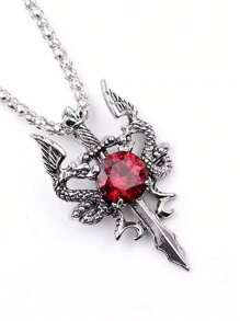 Men Sword Charm Necklace Punk Hip Pop Style, For Jewelry Gift And Party - Multicolor - View 9