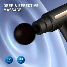 Portable Rechargeable Massager - Black - View 7