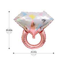 1入全新大型玫瑰金鋁箔鑽石戒指氣球,七夕節婚禮房間裝飾鋁膜氣球聖誕節裝飾