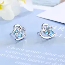 1 paio di orecchini a bottone con decorazioni esclusive e adorabili di Luna e zampa di cane in zirconia cubica, adatti a donne e ragazze, perfetti per l