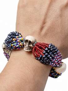 Pulsera de Muerto con San Lazara,Babalu Aye 18 hilos , Santeria - Multicolor - Ver 2
