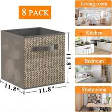 8 Pack Fabric Storage Cubes with Handle, Foldable 12 Inch Large Cube Storage Bins, Storage Baskets for Shelves, Storage Boxes for Organizing Closet Bins - 綠色 - 查看 2