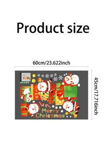 1pc Static Cling Christmas Decorative Window Sticker For Shop Glass Door Scene Dress Up Decoration - Multicolor - View 5
