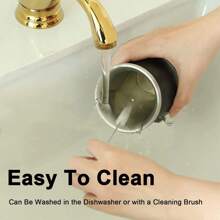 1套南美洲天然葫蘆茶杯套裝,傳統馬黛茶不鏽鋼茶杯套包括杯蓋和2支吸管和清潔刷,內外層雙層,容量8盎司 - 黑色 - 查看 5