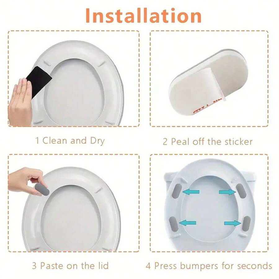 4pcs Toilet Seat Bumpers, SelfAdhesive Toilet Seat Stoppers, Toilet