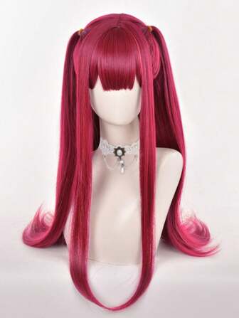 Long Straight Cosplay Synthetic Wig With Bangs Wigs for Women Halloween Anime Headwear Heat Resistant High Temperature Wire