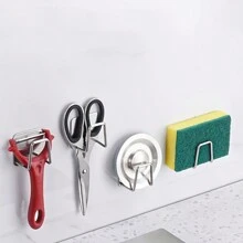 2pcs Stainless Steel Sponge Holders, Kitchen Sink Drainage Rack, Suitable For Steel Wire Brushes, Sponges, Dish Cloths, No Drilling Required