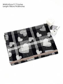 件女式復古玫瑰提花加厚披肩圍巾，適合送禮、日常通勤、工作、晚餐、街拍、旅行佩戴