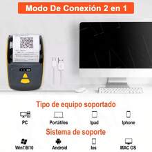 Impresora Portátil Bluetooth Térmica Inalámbrica Ticket 58mm - Amarillo - Ver 2
