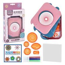 Conjunto De Juguetes De Dibujo Spirograph Con Accesorios Multifuncionales, Regla Geométrica Y Caja De Almacenamiento, Para Niños - Rosa Pálido - Ver 1