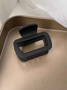 4 件女士中号咖啡色系列方形圆边发夹，现代感十足，适合办公室和通勤休闲夏季爪夹发夹发夹发夹发夹发夹，学校用品，学院秋冬发饰，适合女士度假装扮