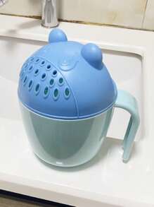 1入藍色卡通熊香波杯水噴淋沐浴玩具,適用於兒童,嬰兒,學步車