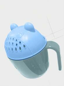 1入藍色卡通熊香波杯水噴淋沐浴玩具,適用於兒童,嬰兒,學步車