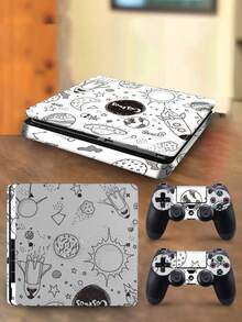 1 Set De Pegatinas Impresas Para Consola De Juegos (3pcs/set) Compatible Con Ps4 Slim - Multicolor - Ver 7