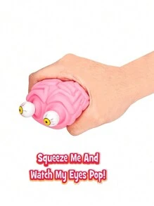 1 個帶眼睛設計的大腦造型防壓球,可擠壓彈跳減壓,防止焦慮,抗壓焦慮緩解,抗壓專注減壓玩具,適合青少年和成人的有趣萬聖節玩具 - 粉色 - 查看 1