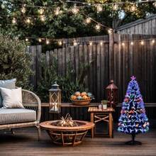 Christmas Tree, Artificial Christmas Tree With LED Fiber Lights - Multicolor - View 3