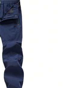 户外软壳男士休闲裤，秋季弹力钓鱼徒步裤 - 藍色 - 查看 5