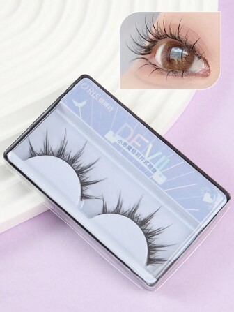 假睫毛，1 對豐盈 0.77 毫米自然十字假睫毛條假睫毛適合派對俱樂部