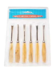 Cincel Formon Juego Madera Gubia Carpintero Tallado 6pzs. Vmingo - Plateado - Ver 1