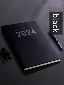 1黑色B5計畫冊,360的書籤和筆 - 黑色 - 查看 2