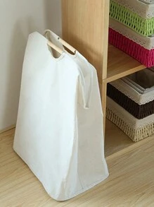 1 Miếng Tối giản Bằng gỗ Xử lý Giỏ giặt , Phong cách Nhật  Gấp lại Không thấm nước Lưu trữ phòng tắm Bin Đối với Phòng ngủ Tổ chức - Màu be - Xem 6