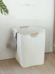 1 Miếng Tối giản Bằng gỗ Xử lý Giỏ giặt , Phong cách Nhật  Gấp lại Không thấm nước Lưu trữ phòng tắm Bin Đối với Phòng ngủ Tổ chức - Màu be - Xem 1