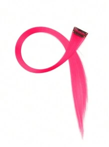 10 PCS Colored Clip In Hair Extensions 20 Inch Long Straight Hairpieces Clip In Synthetic, Halloween Cosplay Dress Up Fashion Party Christmas Carnival Music Festival New Year Gift For Women Kids Girls(RED)