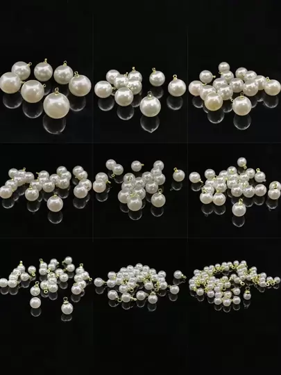 10/20/30/50pcs Fashion Metal Acrylic Faux Pearl Round Pendant DIY Charm For Earrings Necklace Women Jewelry Making Accessories Jewelry Supplies