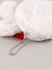 1 件兒童毛絨女孩零錢包收納袋,可愛少女心零錢耳機包