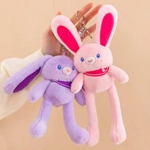 4 piezas dulce conejo felpa colgante Llavero para mujeres como regalo & Juguete - Multicolor - Ver 9