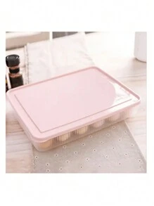 1pc Food Fridge Storage Container With 24 Grids Egg Tray, Kitchen Plastic Transparent Egg Box - Green - View 9