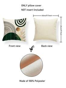 2 Miếng Phong cách Bohemian Vỏ gối , Màu xanh lá & Vàng Nhà nông Trang trí Nắp đệm Với Nhiệt đới Hoa văn lá Đối với Sofa Nhà  Trang trí , 18x18 Inch - màu xanh lá - Xem 3