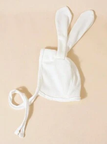 1pc Baby Rabbit Ear Decorated Cute Hat Suitable For Daily Wear From 3 Months To 2 Years Old - White - View 5