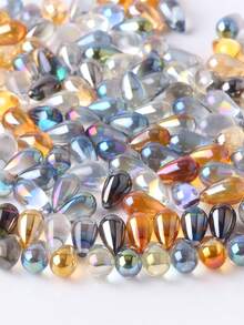 30入組8.5mm X 15mm水晶玻璃光滑3d雫狀吊墜,閃亮/啞面塗層,古風髮夾,diy珠寶製作吊墜,適用於項鍊/手鍊/耳環等等 - 立體水滴(30pcs) - 查看 2