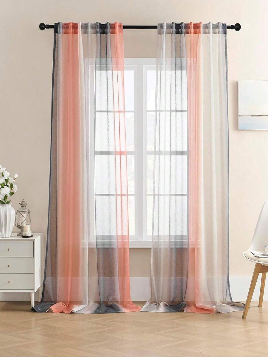 淺色窗簾,適合家居客廳、臥室、餐廳全年使用 - 彩色 - 查看 1