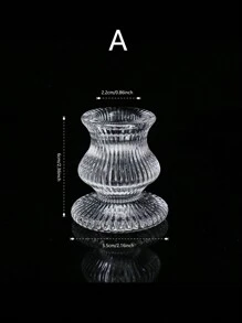 1只復古玻璃燭台,香薰油燈托、家用燭光晚餐必備道具、浪漫氛圍裝飾 - 無色 - 查看 6