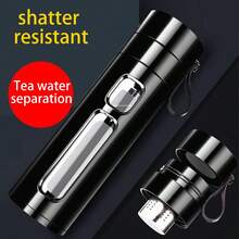 1pc Creative Plastic & Glass Cup With High Temperature Resistance & Double Layer Anti-Fall Protection, Business Gift Cup For Men And Women, Office Cup - Black - View 1