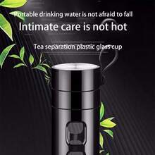 1pc Creative Plastic & Glass Cup With High Temperature Resistance & Double Layer Anti-Fall Protection, Business Gift Cup For Men And Women, Office Cup - Black - View 6