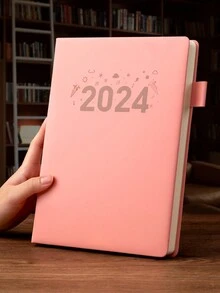 1pc Large Size A4 Cute Pink Notebook, 360 Pages - Pink - View 2