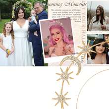 1pc Sun Goddess Double-layer Headband With Star & Moon & Rhinestone Detail Baroque Hairband - Gold - View 4