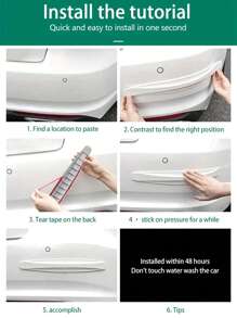 Car 3d Anti-Collision Strip Carbon Fiber Texture Pvc Rubber Bumper Guard Sticker, Universal Front & Rear Bumper Protector - Grey - View 10