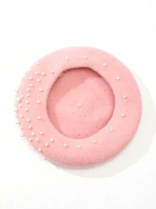 1 Miếng Ấm áp Trân châu Mũ nồi Mũ Cổ điển Hình bát giác Quả bí ngô Mũ lưỡi trai Buổi tiệc - Hồng - Xem 4