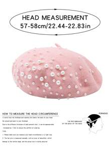 1 Miếng Ấm áp Trân châu Mũ nồi Mũ Cổ điển Hình bát giác Quả bí ngô Mũ lưỡi trai Buổi tiệc - Hồng - Xem 5