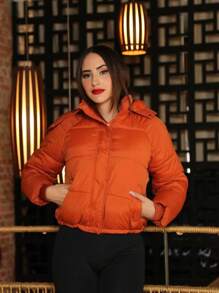 Women Jackets - Màu Cam cháy - Xem 3
