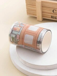 1pc Glossy Pet Material Colorful Creative Home Goodies Modern Decorative Hand Ledger Tape Stickers - Pink - View 4